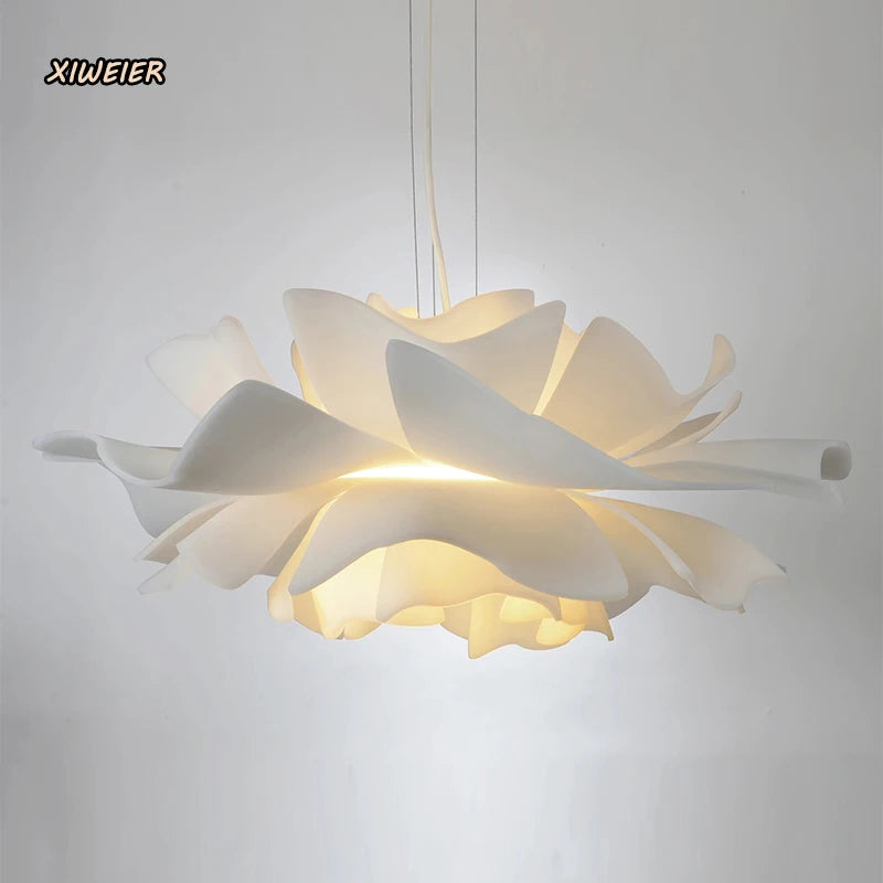 Nordic modern living room dining room simple white romantic flower chandelier girls' room creative bedroom chandelier