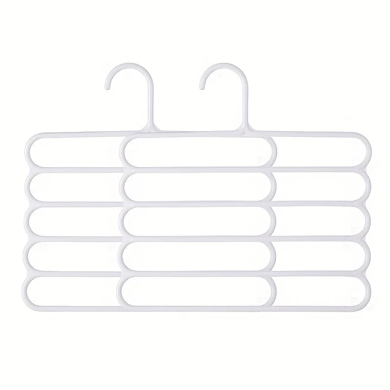 5 Layers Closet Pants Organizer, Multifunctional Space Saving Cloth Hanger for Clothes Trousers Scarfs Ties