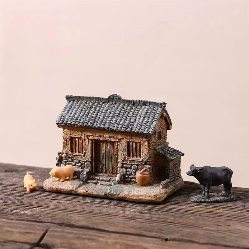 Old House Ornaments, Small Models, Creative Micro-landscape Designs, Courtyard Potted Plants and Bonsai Decorations