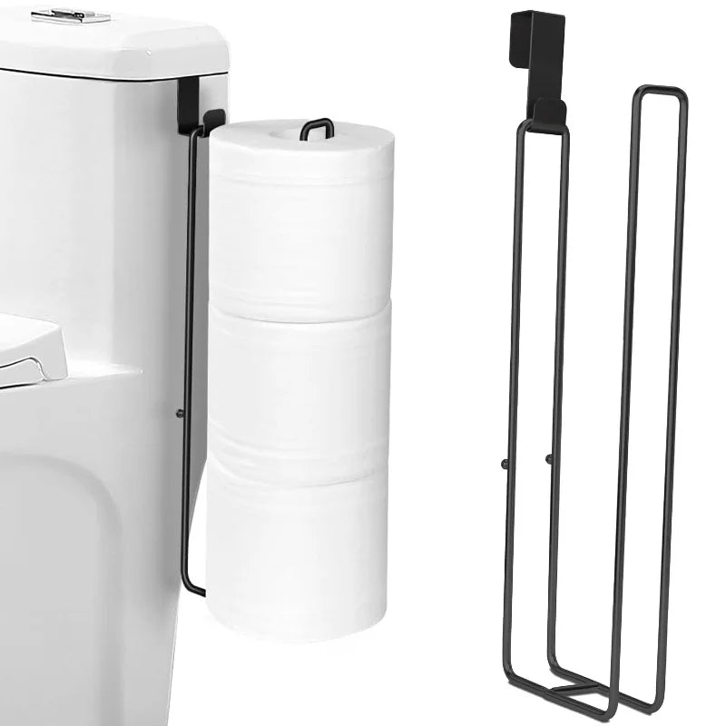 Bathroom Toilet Paper Holder with Storage Extra 3 Rolls, Over The Tank Toilet Paper Holder Wall Mount, Small Restroom Organizer