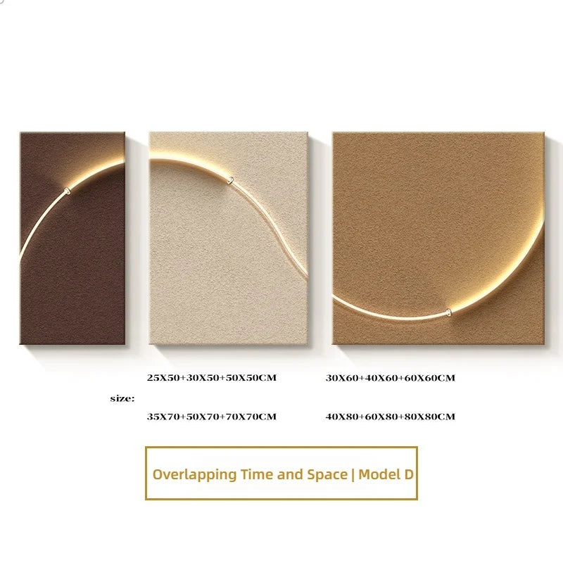 Italian Minimalist Home Living Room LED Decoration Painting Bedroom Wall Sofa Background Wal Corridor Sandstone Mural Light