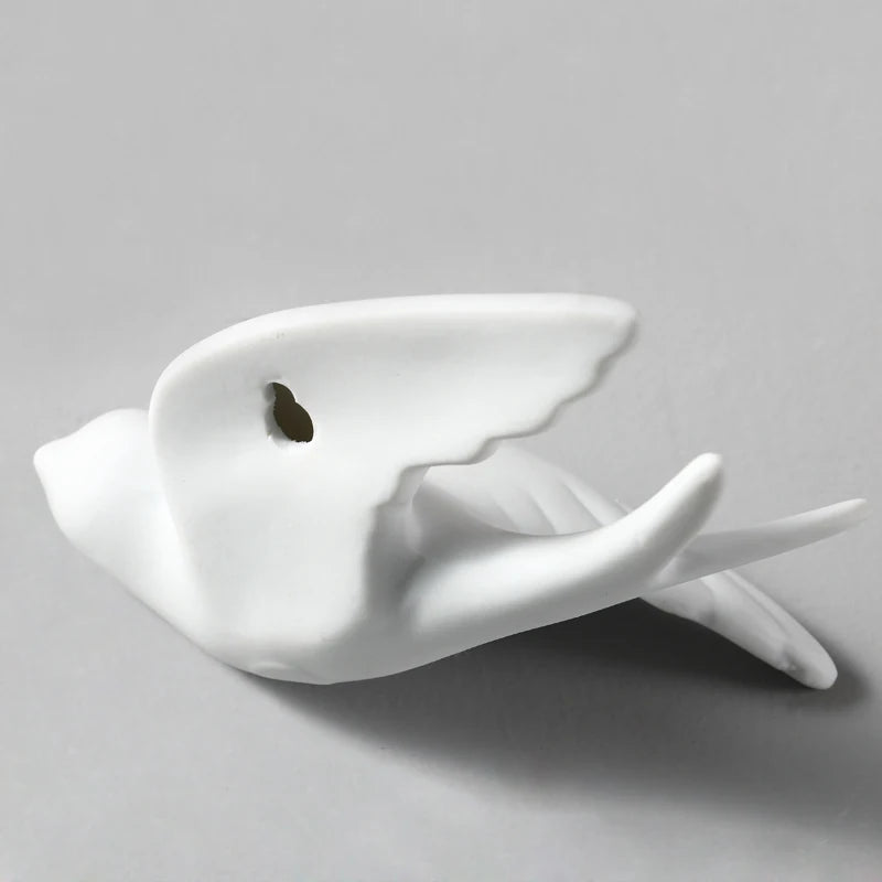 Modern Creative Minimalist European-style Room Living Room Hotel Background Wall Soft Ceramic Wall Ornaments 3D Bird Decoration