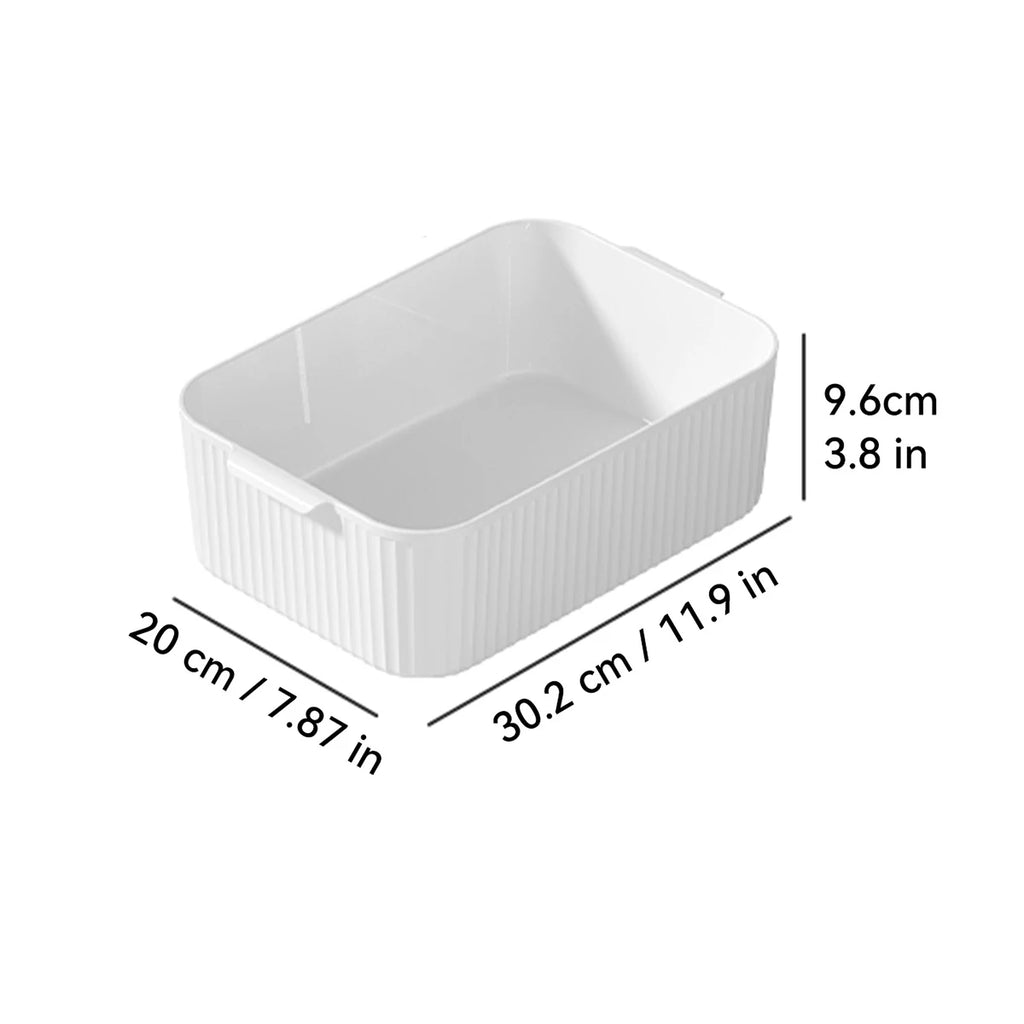 WORTHBUY Bathroom Storage Box Makeup Organizer Plastic Desktop Cosmetics Organizer Multifunctional Toiletries Storage Basket