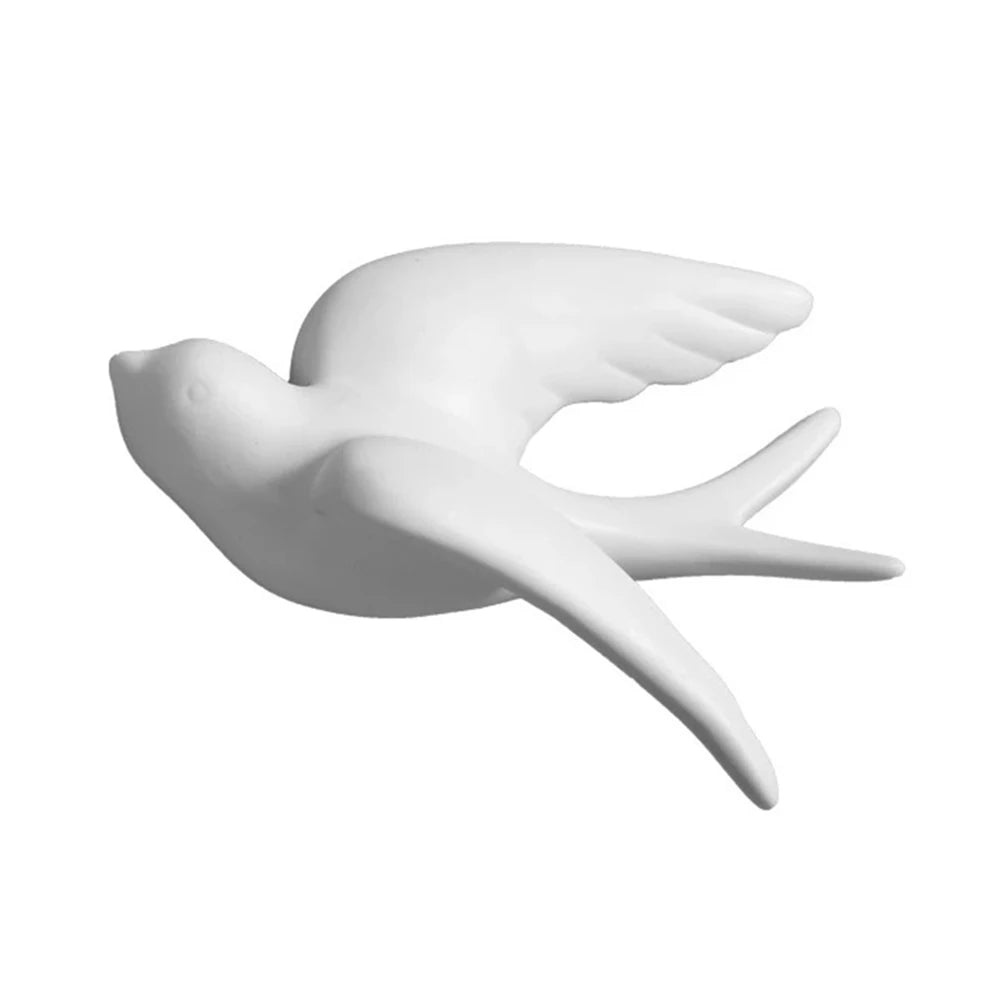 Modern Creative Minimalist European-style Room Living Room Hotel Background Wall Soft Ceramic Wall Ornaments 3D Bird Decoration