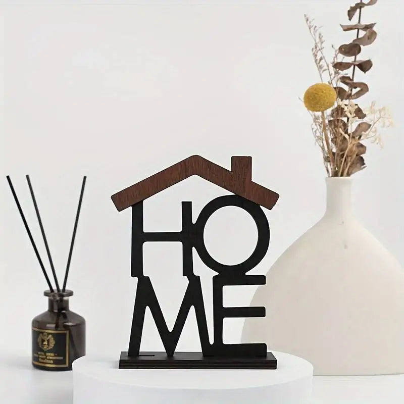 Creative Wooden Home Ornament for Living Room Coffee Table, Wall Cabinet, Desktop, Small House-Shaped Decoration, Housewarming Birthday Gift