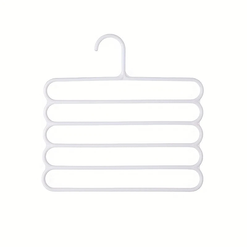 5 Layers Closet Pants Organizer, Multifunctional Space Saving Cloth Hanger for Clothes Trousers Scarfs Ties