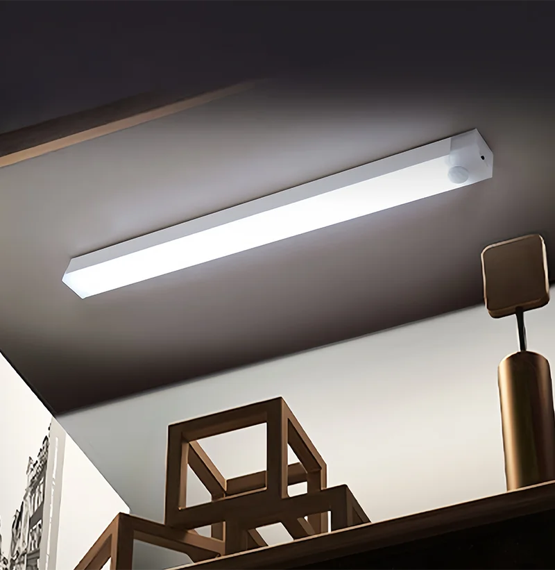 Under Cabinet Light LED Motion Sensor Night Light USB Charging Magnetic Induction Lamp for Bedside Wardrobe Stairway