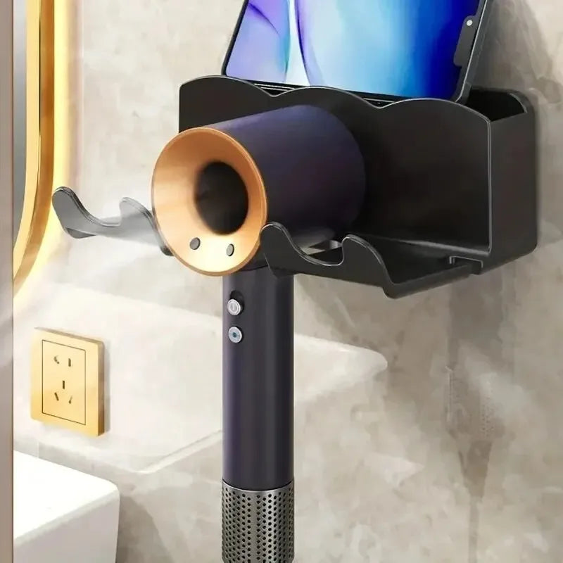 Hair Dryer Storage Rack Non Perforated Bathroom Wall Mounted Bracket Bathroom Air Duct Storage And Placement Rack Hanging Rack