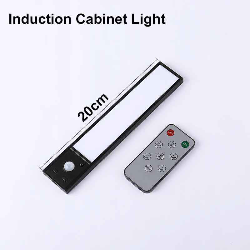 Under Cabinet Light LED Motion Sensor Night Light USB Charging Magnetic Induction Lamp for Bedside Wardrobe Stairway