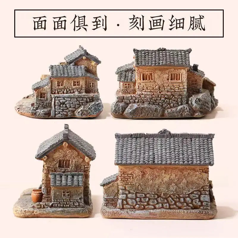 Old House Ornaments, Small Models, Creative Micro-landscape Designs, Courtyard Potted Plants and Bonsai Decorations