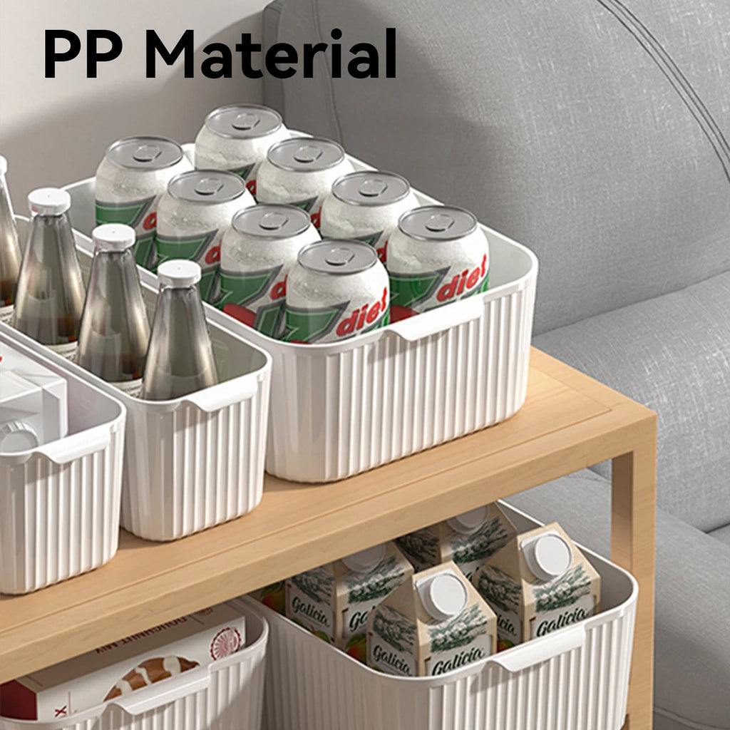 WORTHBUY Bathroom Storage Box Makeup Organizer Plastic Desktop Cosmetics Organizer Multifunctional Toiletries Storage Basket