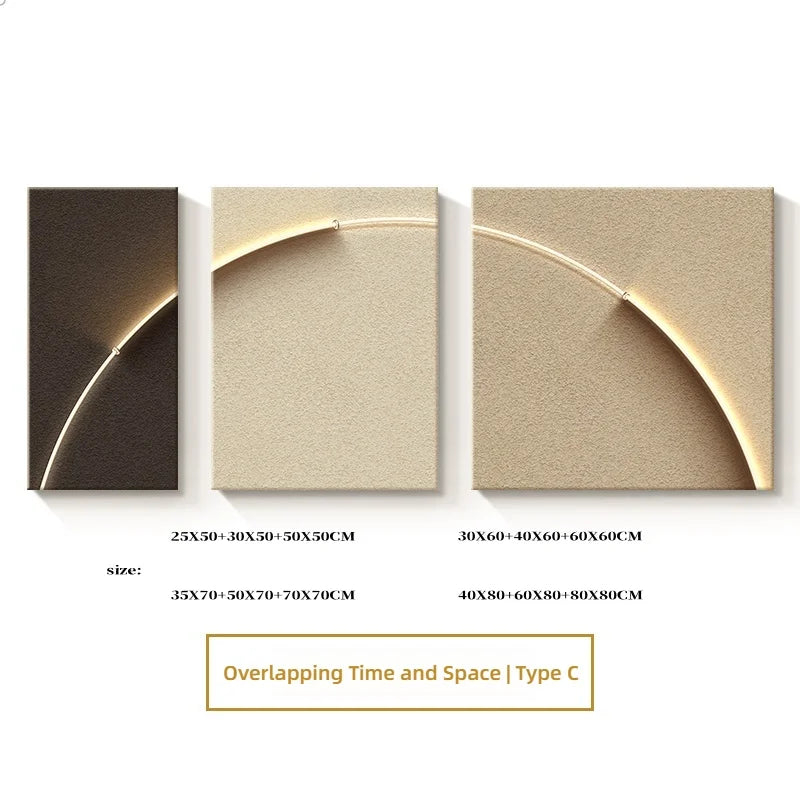 Italian Minimalist Home Living Room LED Decoration Painting Bedroom Wall Sofa Background Wal Corridor Sandstone Mural Light