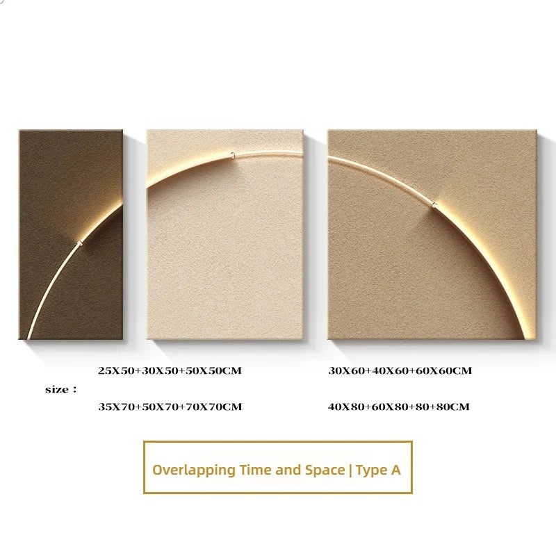 Italian Minimalist Home Living Room LED Decoration Painting Bedroom Wall Sofa Background Wal Corridor Sandstone Mural Light
