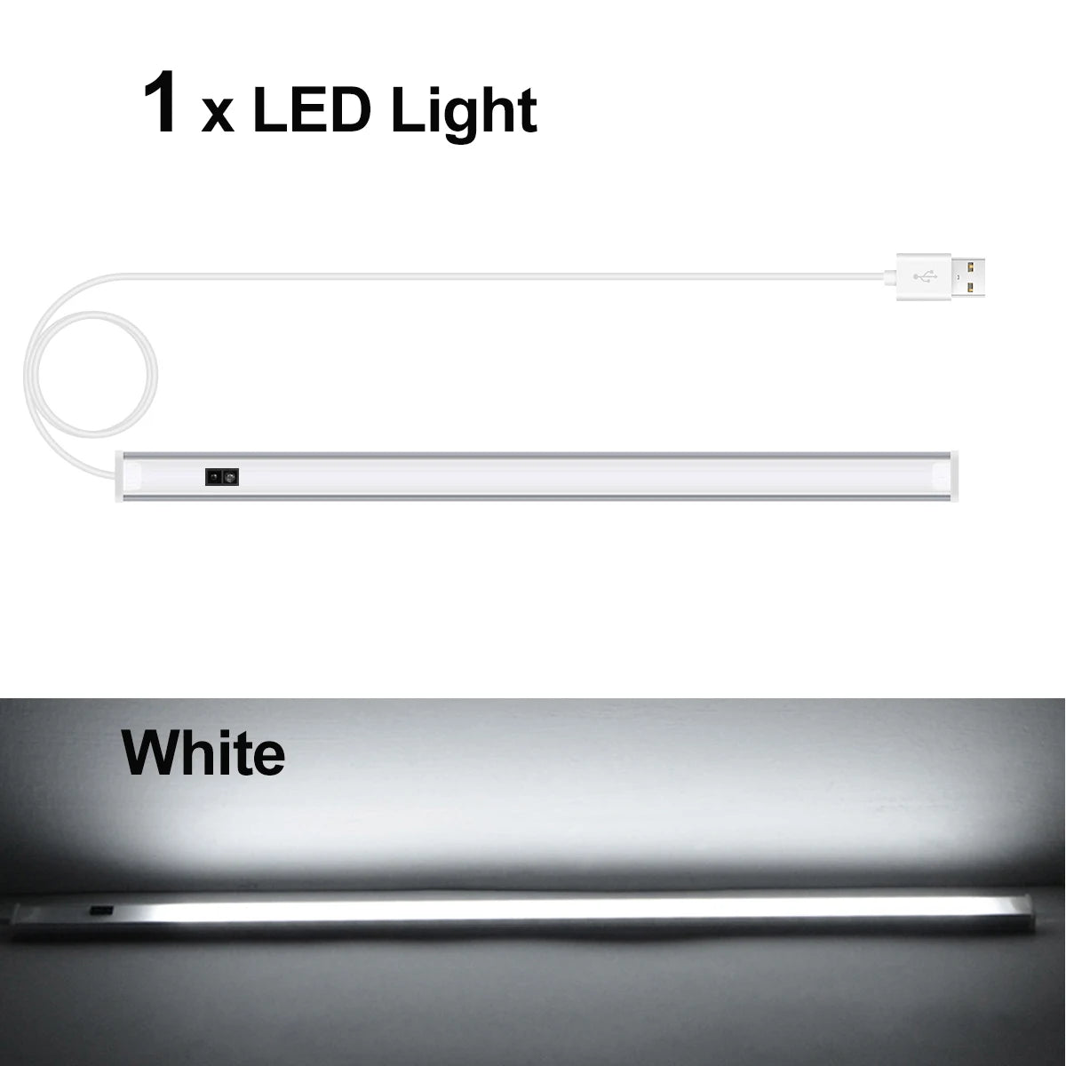 30/40/50CM Kitchen Cabinet LED Light Hand Sweep Motion Sensor USB Lamp Tube White Warm White Room Decor Lighting