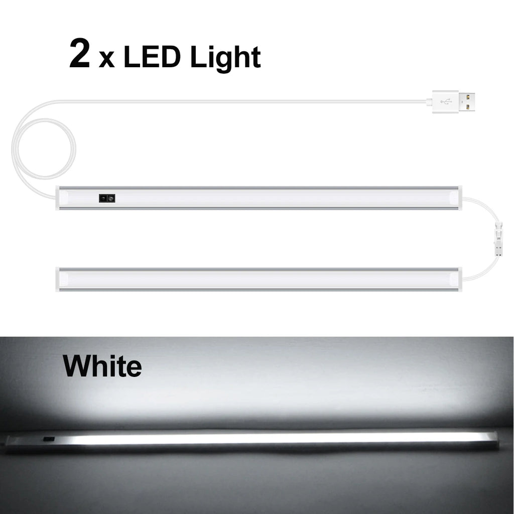 30/40/50CM Kitchen Cabinet LED Light Hand Sweep Motion Sensor USB Lamp Tube White Warm White Room Decor Lighting