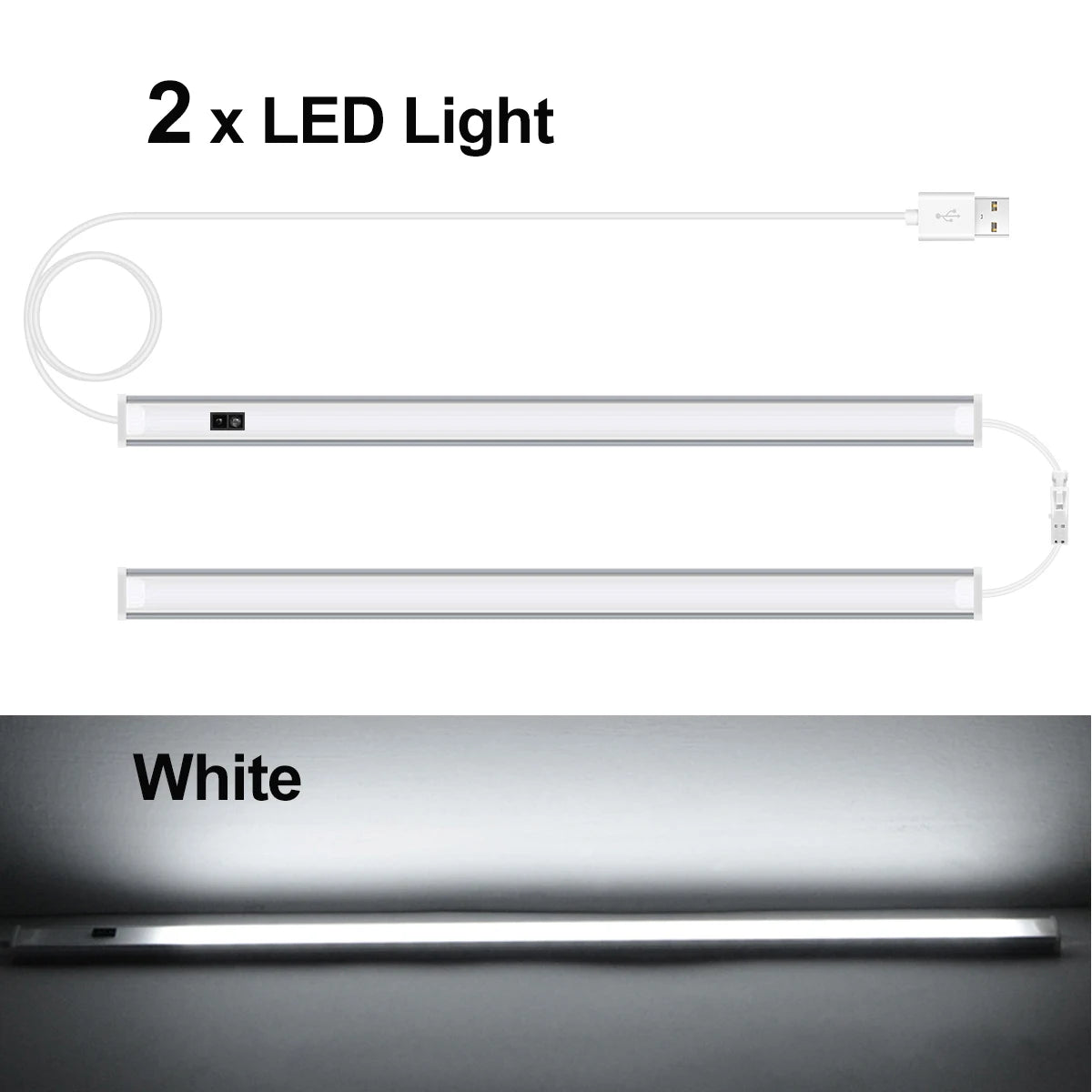 30/40/50CM Kitchen Cabinet LED Light Hand Sweep Motion Sensor USB Lamp Tube White Warm White Room Decor Lighting