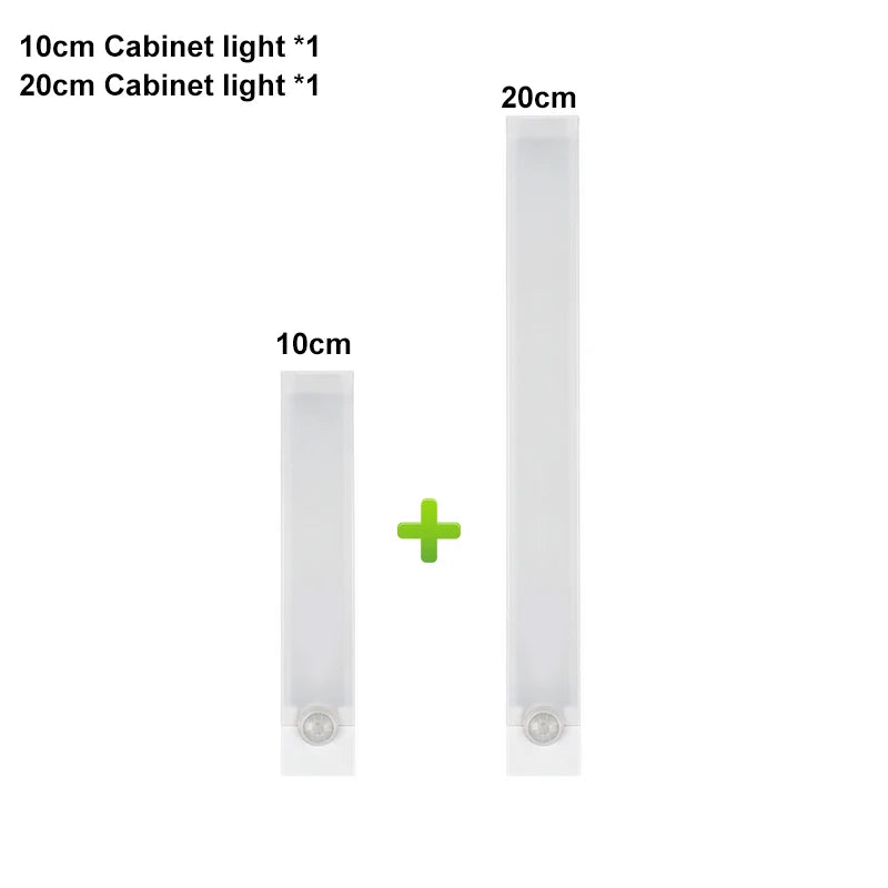 Under Cabinet Light LED Motion Sensor Night Light USB Charging Magnetic Induction Lamp for Bedside Wardrobe Stairway