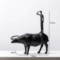 Modern Abstract Resin Crafts Wrangler Porch Desktop Ornaments Living Room Decoration Herd Cattle Black Person Home Decoration