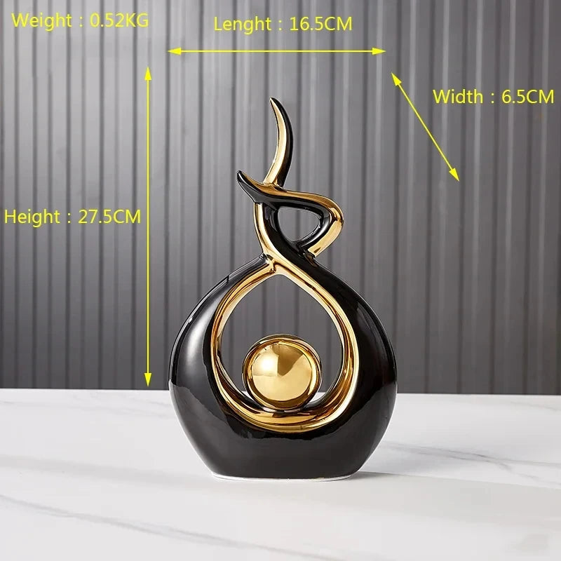 Nordic Home Decor Figurines for Interior Living Room Desk Ceramics Decoration Accessories Statue Sculpture Feng Shui Ornaments