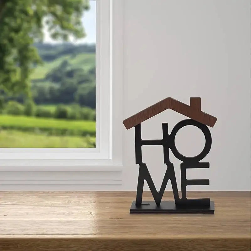 Creative Wooden Home Ornament for Living Room Coffee Table, Wall Cabinet, Desktop, Small House-Shaped Decoration, Housewarming Birthday Gift
