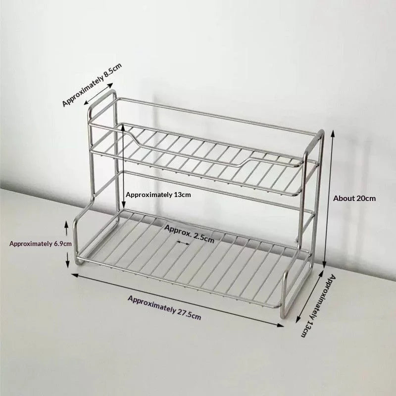 Minimalist Double-layer Storage Rack for Bathroom Sink for Storing Cosmetics Shower Gel Toiletries, Drainage Rack Storage Rack