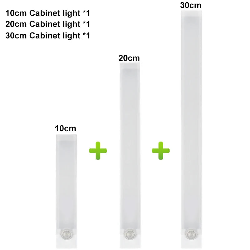 Under Cabinet Light LED Motion Sensor Night Light USB Charging Magnetic Induction Lamp for Bedside Wardrobe Stairway