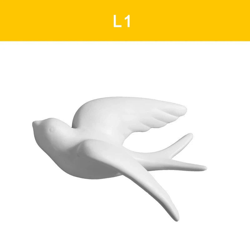 Modern Creative Minimalist European-style Room Living Room Hotel Background Wall Soft Ceramic Wall Ornaments 3D Bird Decoration