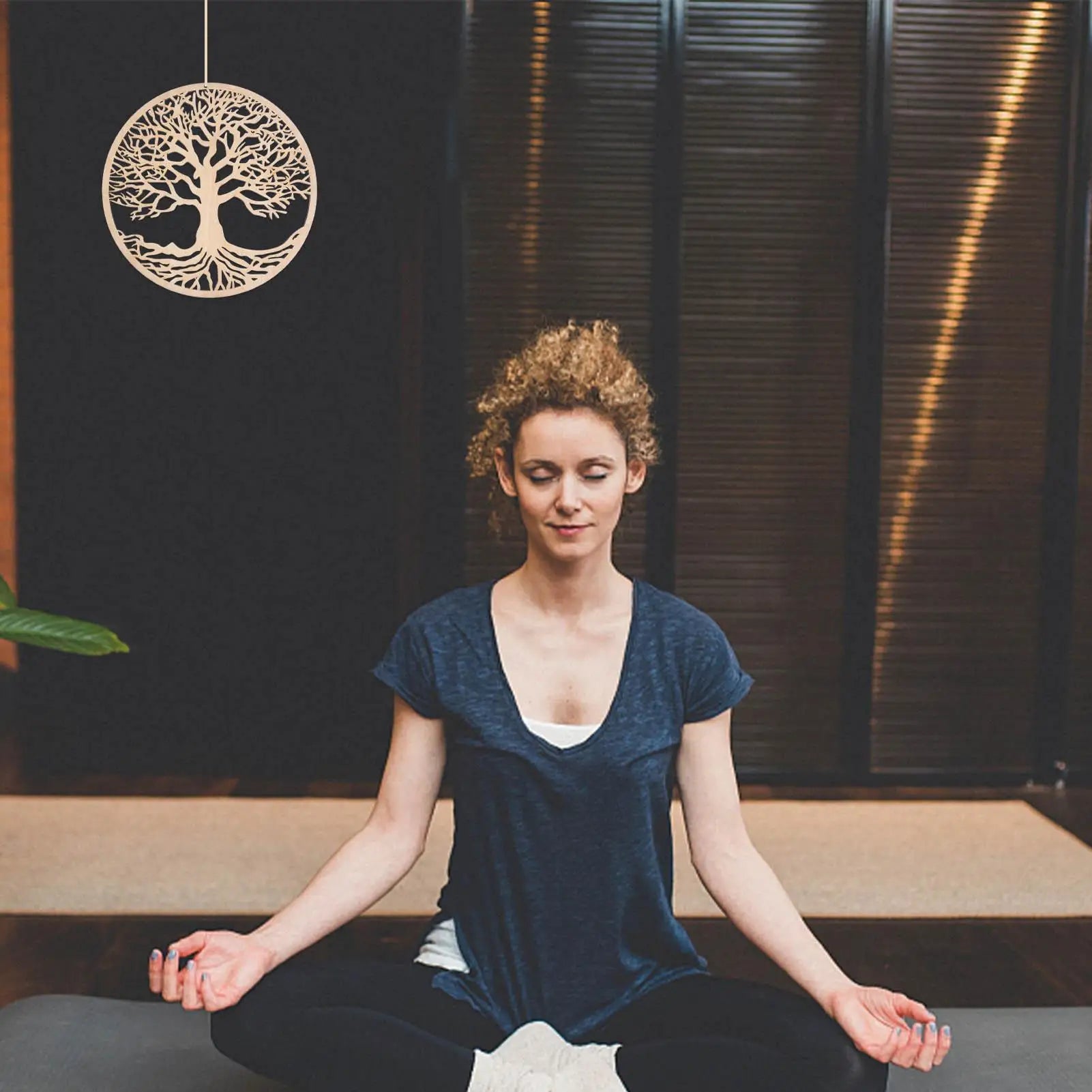 Minimalists Tree Wall Art 11 Inch Elegant Metal Sign Zen Meditation Symbol For Home Living Room Bedroom Office & Studio Decor