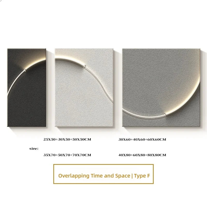 Italian Minimalist Home Living Room LED Decoration Painting Bedroom Wall Sofa Background Wal Corridor Sandstone Mural Light