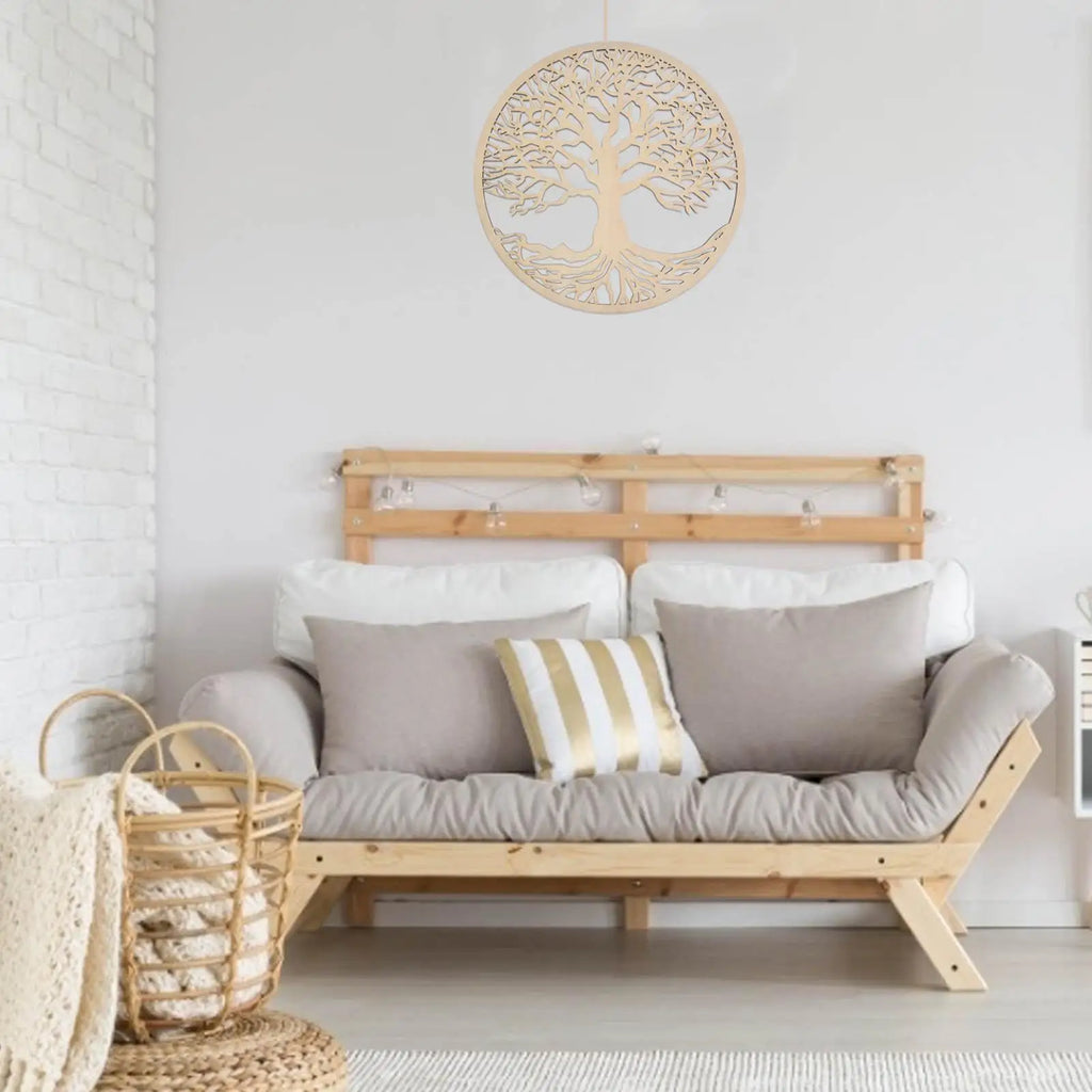 Minimalists Tree Wall Art 11 Inch Elegant Metal Sign Zen Meditation Symbol For Home Living Room Bedroom Office & Studio Decor